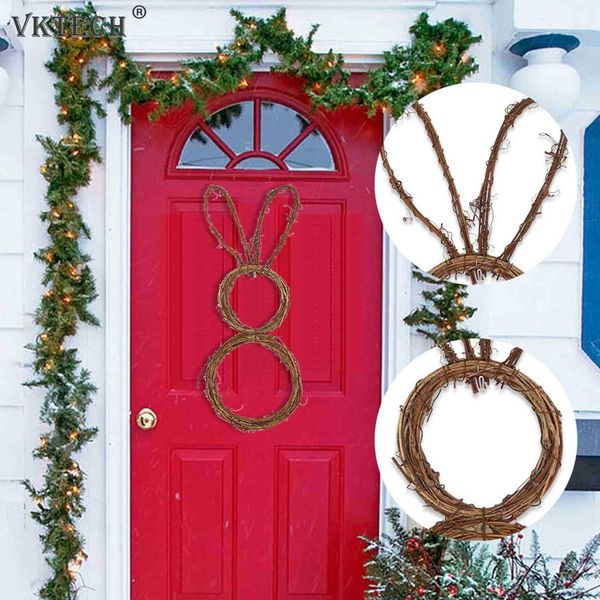 Decoração de festa Decoração dobrável Páscoa coelhinho grinaldora fofa parede círculo pendurada pingente de pingentes de coelho ornamentos decoração para férias y2302