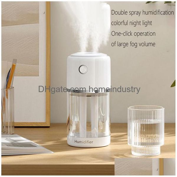 Ätherische Öle Diffusoren Neue Dual Spray Luftbefeuchter USB Tragbare Desktop Aromatherapie Hine Hause Auto Mini Air Drop Lieferung Garten Dezember Dhhkx