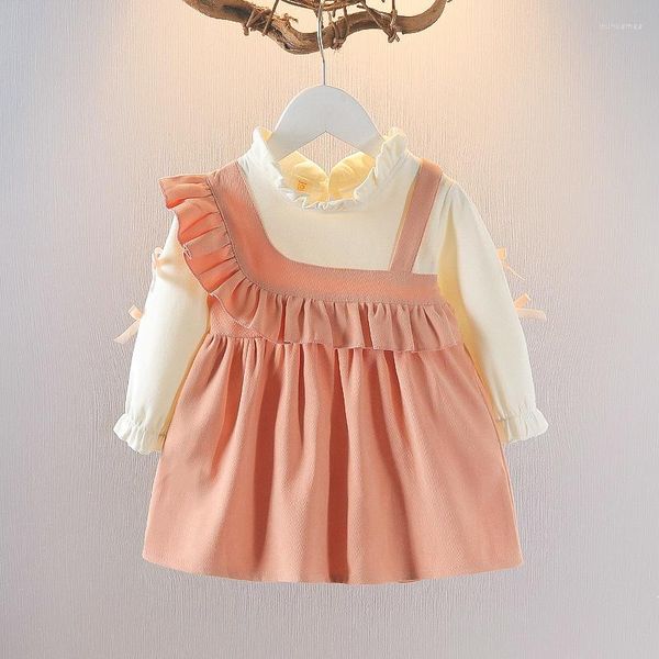 Mädchen Kleider Frühling Herbst Geborene Mädchen Baby Kleidung Rüschen Langarm Kleid Für Kleinkind Kleidung Oberbekleidung Casual