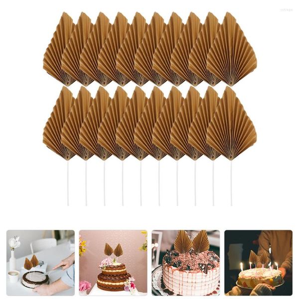 Dekoratif çiçekler cupcake palmiye topper doğum günü yaprağı kokteyl tatlı cupcakes dekor sopa dekorasyon meze kürdanlar