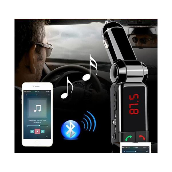 Kit de carro bluetooth lcd m￣o mp3 transmissor fm carregador USB m￣os para telefone htc Android de alta qualidade entrega mobiles motocicletas dhi1w