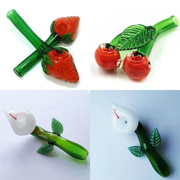 Vintage Fruit Strawberry Cherry Glass Bong Pipe Hookah Pipe pode colocar o logotipo do cliente pela DHL UPS CNE