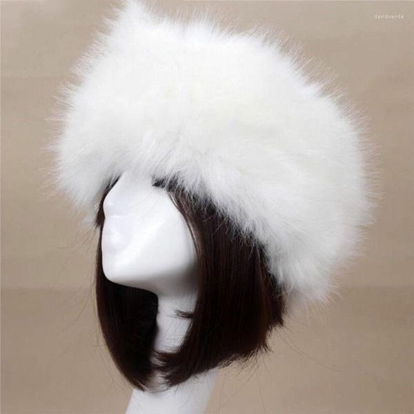 Beanies Beanie/Kafatası Kapakları Hirigin Kış Kadınlar Moda Rus Kalın Sıcak Kabarık Sahte Sahte Sahte Kürk Şapk Boş Top Headscarf Davi22