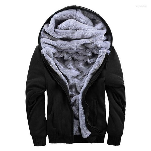 Herren Hoodies Sweateshirts Männer Winter Warm Dicke Plus Samt Jacke Parkas Casual Solide Streetwear Herren Strickjacke Mantel