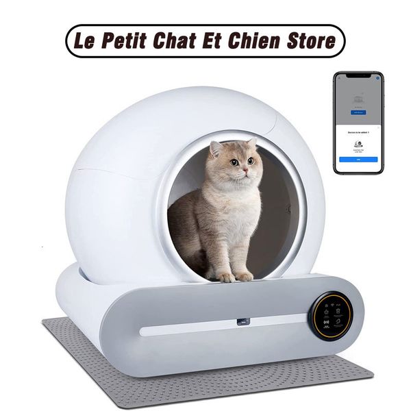 Anderes Katzenzubehör Tonepie Automatische intelligente Katzentoilette Selbstreinigende App-Steuerung Haustier-Toilettenschale Ionischer Desodorierer Arenero Gato 65L 230222