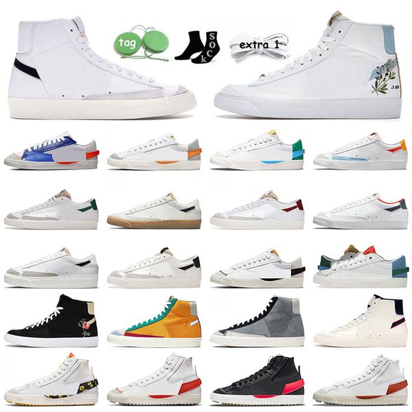 OG Blazer Mid 77 Blazer vintage Scarpe da corsa atletiche basse Bianco Nero Pine Green Racer Blue High White Indigo Multi Suede City Pride Scarpe da ginnastica da uomo Designer Sneakers