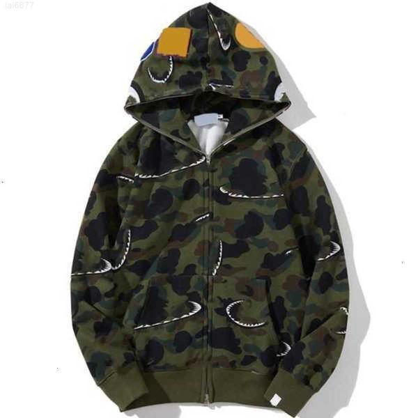 Shark Designer Hoodie Mens Women Camouflage Jacket Jogger Zipper Moda giapponese Sportwear Marca Felpa con cappuccio Tutagjxbc7w0