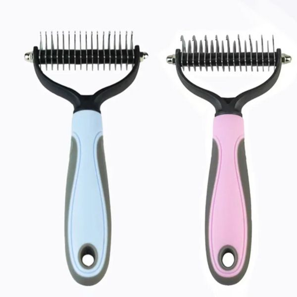 New Pets Beauty Ferramentas de beleza Corte de cão de pêlo Cachorro Helicência Tool Tool Tool Remoção de cabelo Praço de pente de pente de dupla face Pet Ee