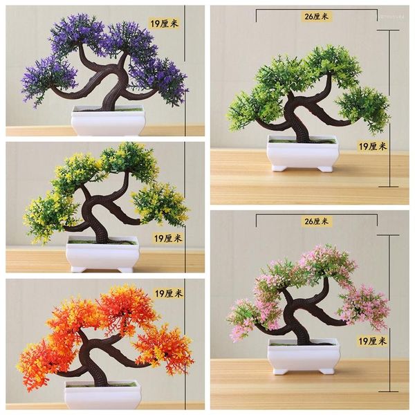 Flores decorativas 2pcs 19x26cm Home Garden Bedroom Decoração da sala de estar Fake Bonsai Chrals Halloween Festa de Festa Artificial Pequena