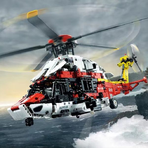 Блоки Премиум Технический Airbus H175 RESCUE HELICOPTER 42145 Модельный строительный блок. Игрушка кирпич