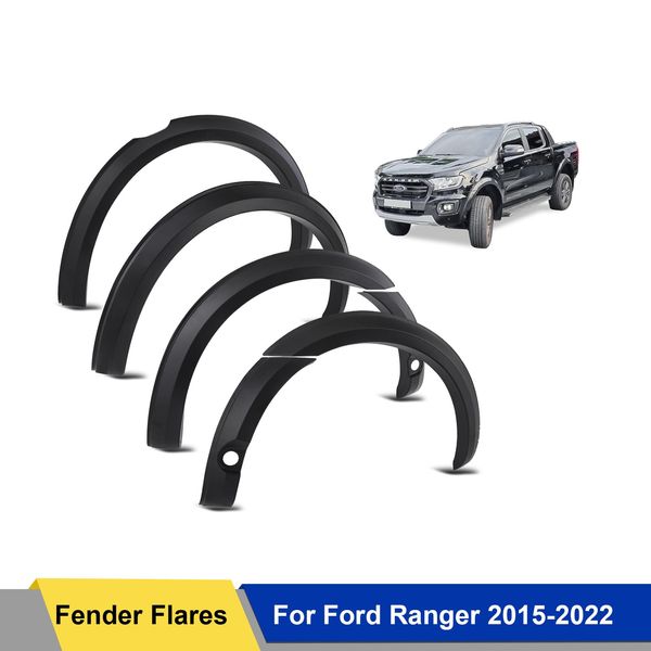 FENDERS EXTERIORES DE CARRO ACESSÓRIOS DE ARCHO DE RODA PARA FORD RANGER 2015-2022 WILDTRAK XLT XLS T8 Matte Black 6pcs/set