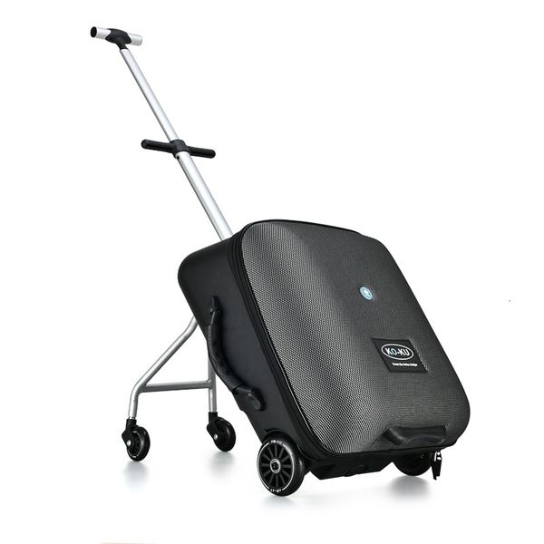 Koffer Modische verbesserte Version Babysitzen auf Trolley Reisetasche Koffer Handgepäck Rollgepäck 20 Zoll für Kinder 230223