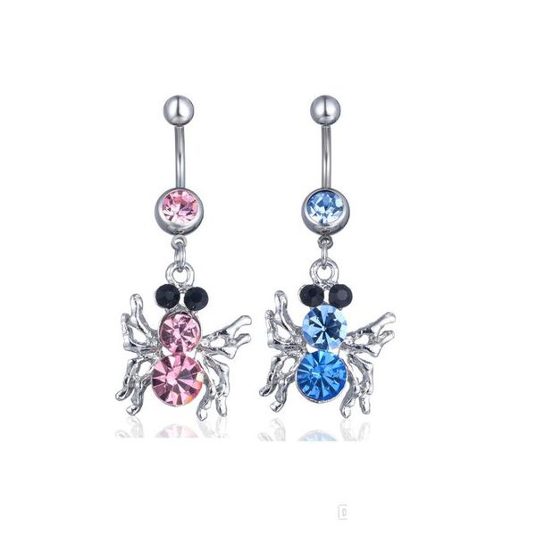 Nabel-Klingelknopfringe D02891 3 Farben Klare Farbe Schöner Bauchring im Spinnenstil mit Piercing-Körperschmuck Drop-Lieferung J Dhgarden Dhg26