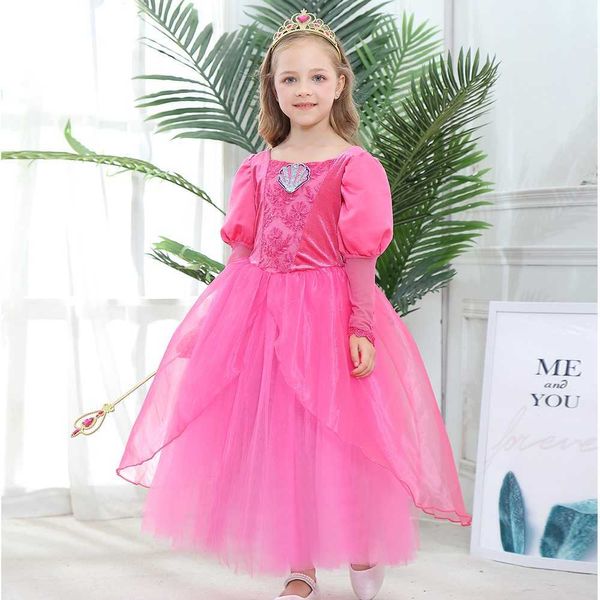 Mädchenkleider Kleine Meerjungfrau, Prinzessin Ariel, Kleider für Kinder, schickes Kleid, Rollenspiel-Kostüm, Geburtstagsfeier, Hochzeit, Blumenmädchen