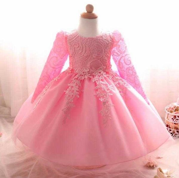 Abiti da ragazza Abito vintage da bambina Abito da bambino carino in tulle di pizzo Abito da battesimo Abito da battesimo per principessa infantile 1 anno di compleanno Bebe Vestido G230222