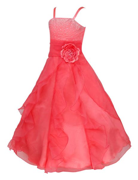 Vestidos da menina meninas vestidos formais até o chão bordado flor festa vestido de princesa dama de honra casamento crianças tutu vestido tamanho 4-14y