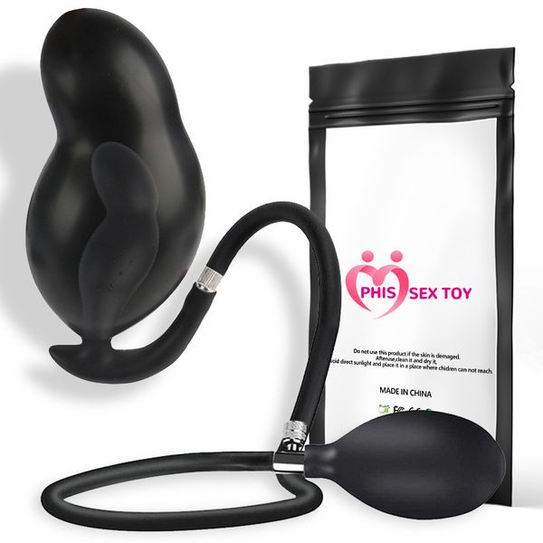 Anal Toys HMOON Iatable Silicone Plug Butt Expansion Vibrator Stimulator Prostate Massager Sex for Man and Wom_voghion.com