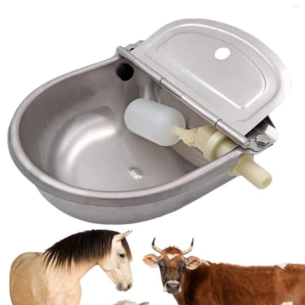 Ciotole per abbeveratoio per bestiame, distributore automatico di acqua in acciaio inossidabile per cani, abbeveratoi per cani con valvola a galleggiante