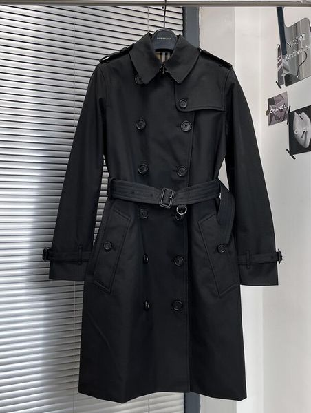 NUOVO CLASSICO! trench coat inglese di design del marchio di moda / trench slim fit stile medio lungo in cotone spesso di alta qualità / trench da donna per la primavera e l'autunno KENF450 taglia S-XXL