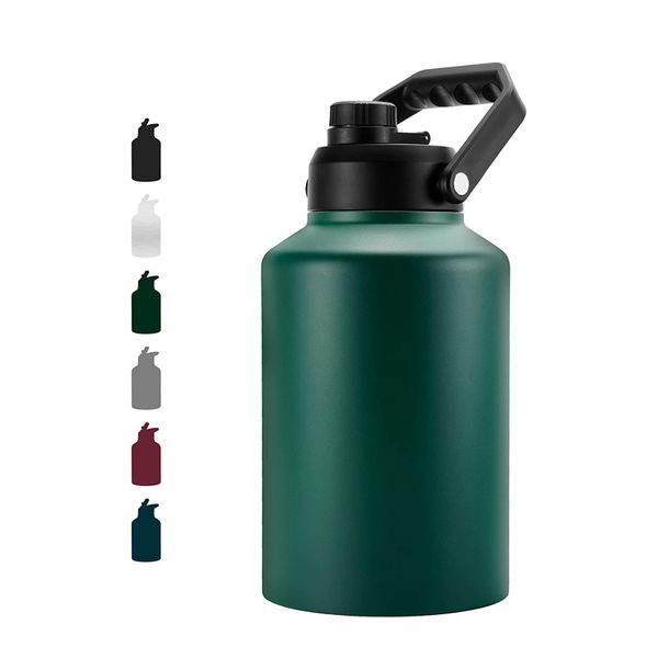 Isolierte 1-Gallonen-Wasserflasche, 128 Unzen, Vakuum-Doppelwandflasche, Wasserkrug, hält Getränke heiß und kalt für Reisen, Wandern, Camping, Sport