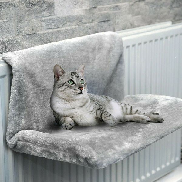 Мебель для кошачьих кроватей, подвесная кровать, съемный гамак питомец для скамейки для радиатора котенок с прочными прочными металлическими каркасными аксессуарами 230222