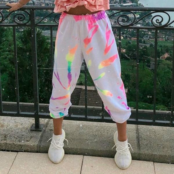 Женские брюки Capris Женщины Harajuku повседневные брюки Dot Printed Loaking Loving Home Style Fashion 2023 Осень