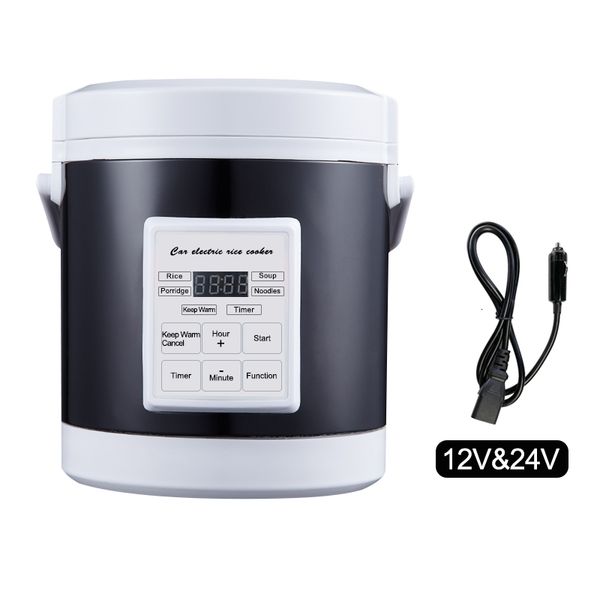 Lancheiras aquecidas elétricas 12V 24V Mini carro Rice Poente de fogão 16L Caminhões de carro elétrico Sopa Minze para cozinha Comida que aquecedor de aquecimento rápida lancheira 230222