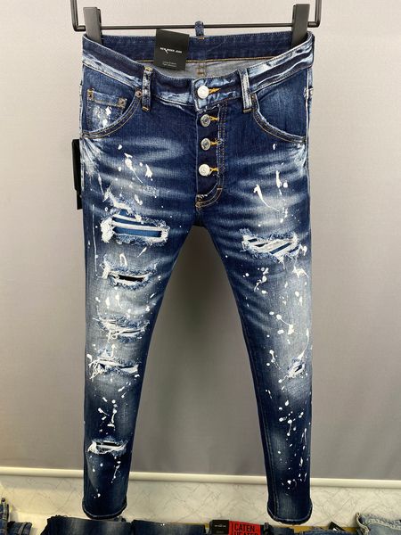 TR APSTAR DSQ COOLGUY JEANS Herren Hip Hop Rock Moto Design Zerrissene Jeans Skinny Denim Biker DSQ Jeans 6965