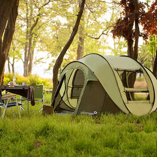 Çadırlar ve Barınaklar 2020 Yeni Süper Otomatik 45 Kişi Pop Up Tent Ultralarge Beach Tent Barraca Büyük çardak güneş barınağı tente kamp j230223