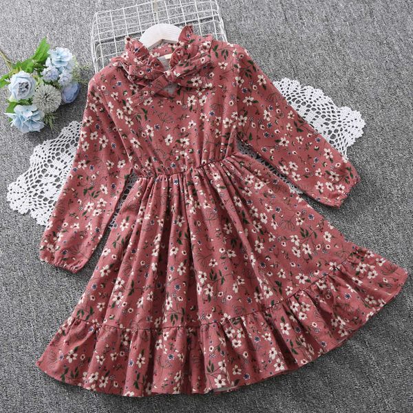 Abiti da ragazza Neonate Abiti per bambini Vestiti Primavera Autunno Cotone Stampa floreale Ragazzi Abito manica lunga Bambini carini Abiti Abiti G230222