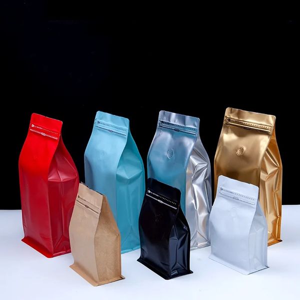 Sacchetto di imballaggio in foglio di alluminio per chicchi di caffè con conservazione di noci di tè per alimenti sigillata con valvola dell'aria