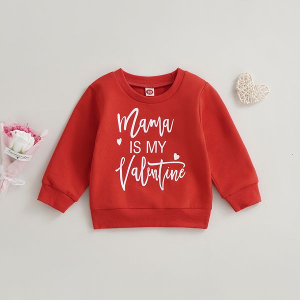 Felpe con cappuccio Felpe 1020 Lioraitiin 04Years Toddler Kid Girls San Valentino Camicia a maniche lunghe Girocollo Lettere Stampa Top allentato 230223