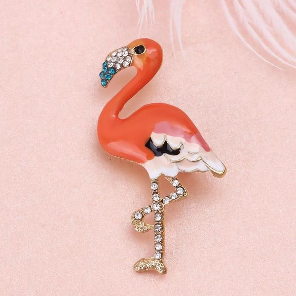 Broschen FARLENA Schmuck Niedliche rosa Flamingo-Brosche, modische Vogel-Emaille für Frauen