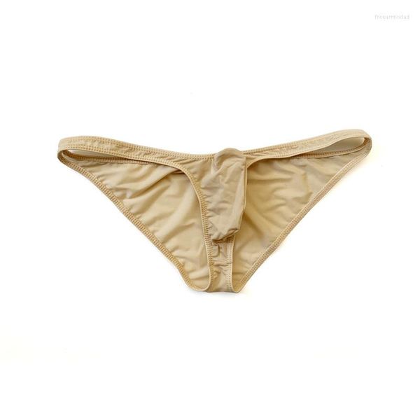 Mutande Slip bikini Uomo Custodia rovesciata G-String perizoma Uomo Ghiaccio Seta Sottile Perizoma intimo Mutandine Hombre Alta qualità