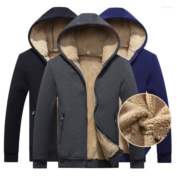 Männer Hoodies 2023 Winter Jacken Fleece Warme Trainingsanzug Weiche Männer Zipper Mäntel Dicke Samt Sweatshirt Herren Marke Kleidung
