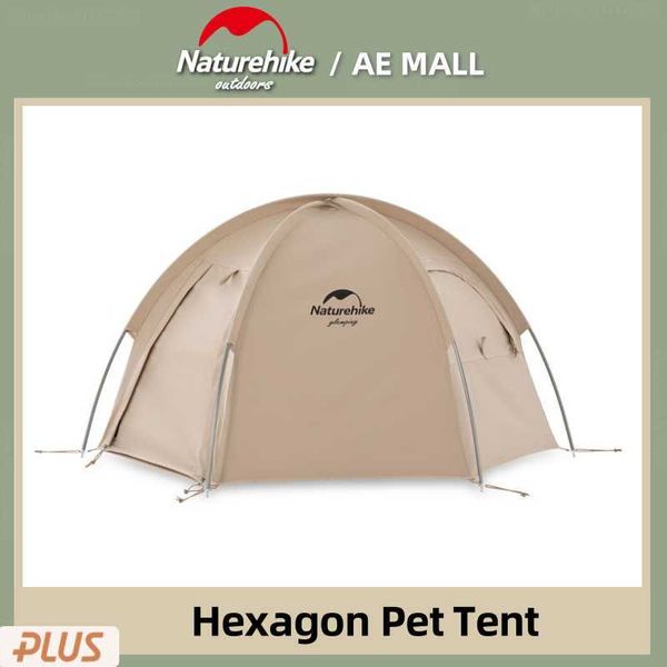 Tendas e abrigos naturahike hexágono tenda de animais de estimação externa de gato portátil portátil acampamento de algodão tenda de estimação à prova d'água 1 porta 2 janela residência de animais de estimação j230223