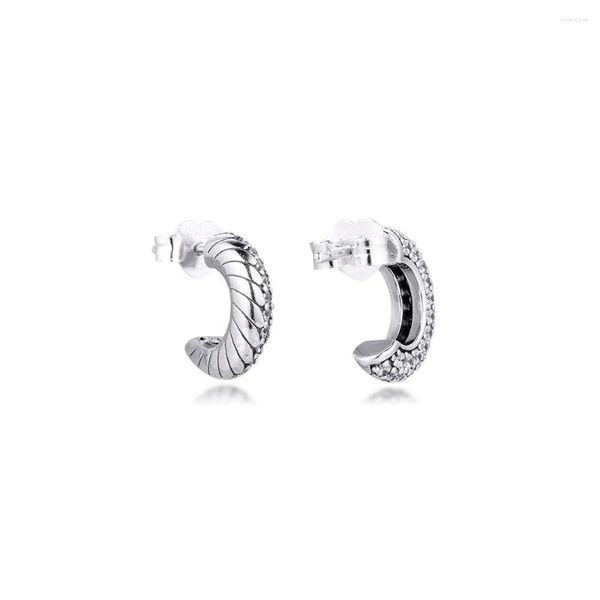 Pendientes de aro, joyería de plata esterlina brillante para mujer, regalo de boda DIY, accesorios de maquillaje para fiestas