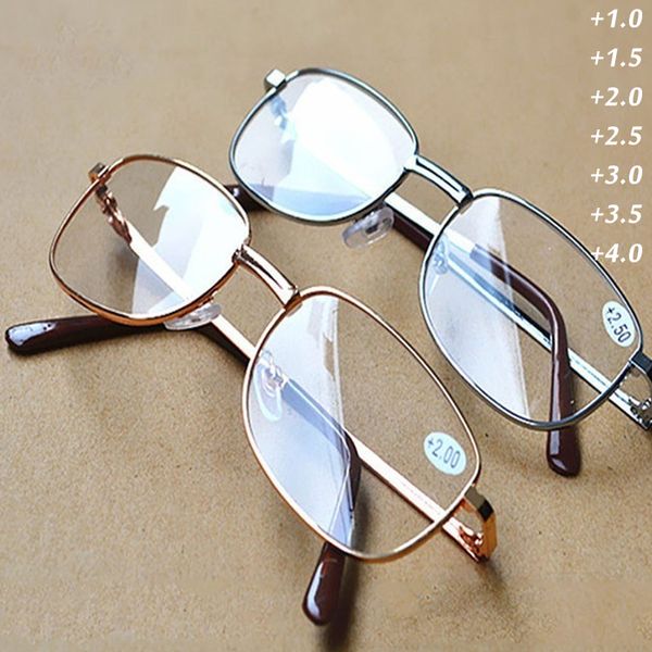 Sonnenbrille, Metall-Lesebrille, ultraleicht, klare Sicht, Lupe, Brillen, tragbar, Geschenk für Eltern, presbyopische Vergrößerung, Sonnenbrille