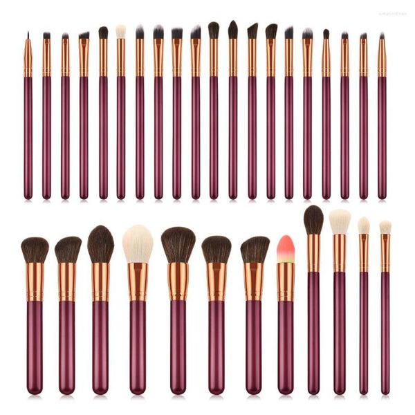 Pennelli per trucco Set da 32 pezzi Morbida testa sintetica Manico in legno Fondotinta Ombretto Power Lip Viso per le donne