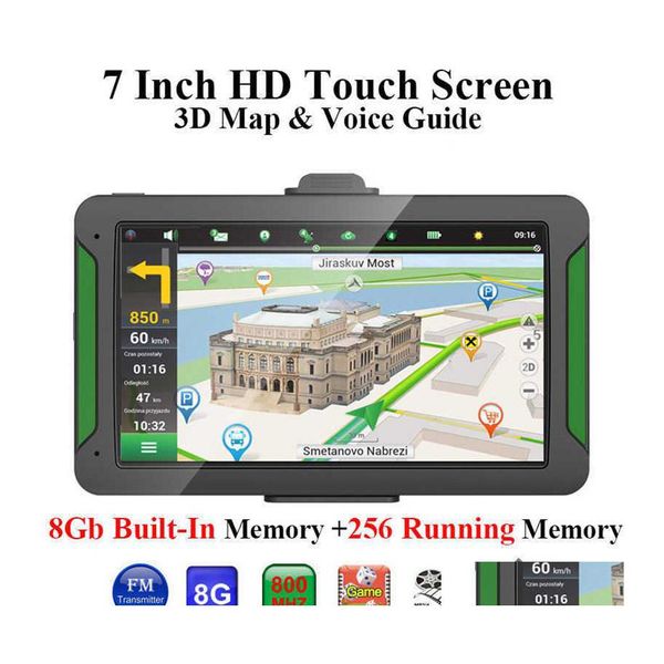 Автомобильные аксессуары GPS S7 Navigator 7 -дюймовый 8GB Portable Touch SN Navigation FM Bluetooth -передатчик Европа Североамериканская карта прибывает DHWTR