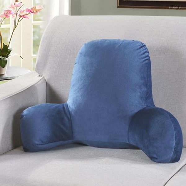 Leitura de veludo de travesseiro com apoio de braço de apoio de apoio de apoio de apoio de traseiro destacável Backrest de sofá removível do pescoço