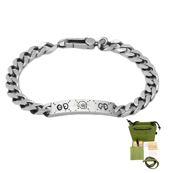 Модный дизайнерский браслет Серебряный браслет-призрак Мужские женские браслеты Цепочка Личность Хип-хоп Ювелирные изделия
