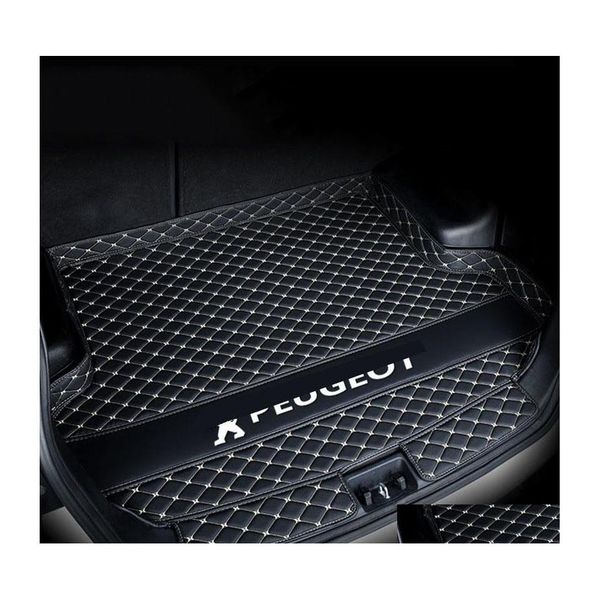 Altri accessori interni Tappetino per bagagliaio in pelle per auto Tappeto di protezione per vano di protezione per Peugeot 4008 308 408 307 508L 3008 5008 Drop Dhxxf