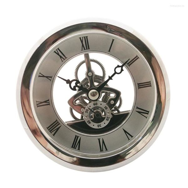 Kit di riparazione dell'orologio Quadrante da 103 mm Lunetta in metallo argento cromato Inserto dell'orologio Movimento al quarzo fai da te