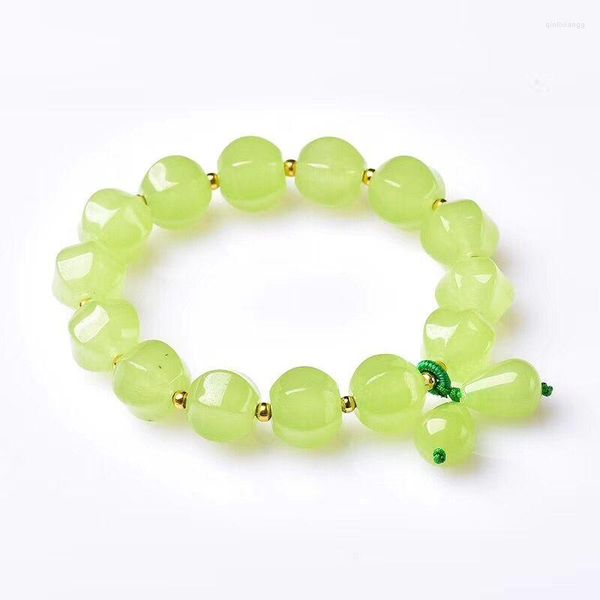 Strand Drop joursneige uva natural pulseira de cristal caldedny contas de melancia lindades para mulheres joias de presente de menina