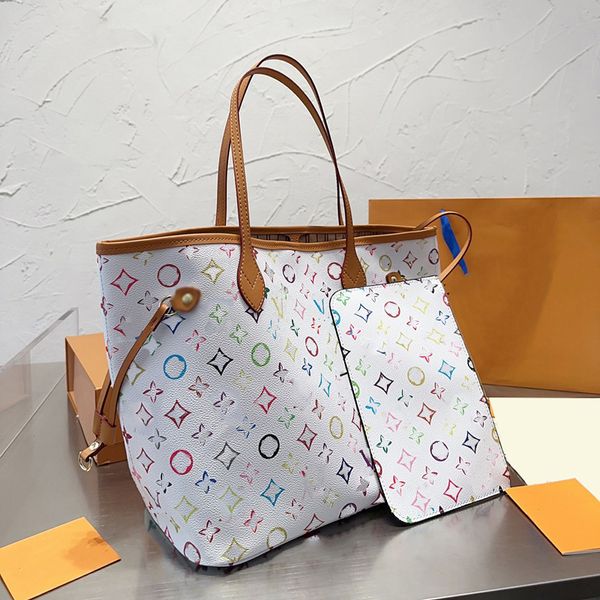 Bolsas de ombro coloridas de grife femininas com alça superior bolsas de compras bolso de grande capacidade com bolsa flor antiga estampada para compras bagagem de luxo bolsa de mão 32 cm