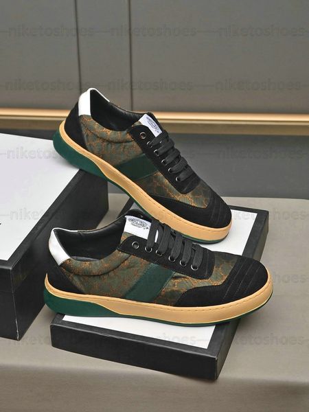 Scarpe a tre strisce Doppia G Sneakers retrò Scarpe basse firmate Marrone Verde Nero Scarpe da corsa in maglia ape antiscivolo Scarpe sportive da uomo e da donna