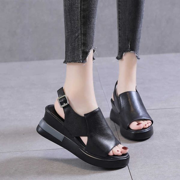 Sandali 2023 Summer Women Weeled Heeled PU SANDALS SANDALS CROVE SCHIE CHUADIO COREA SCHIDIE SANGUE SOLIDO SANDLE SANDLIAS Z0224