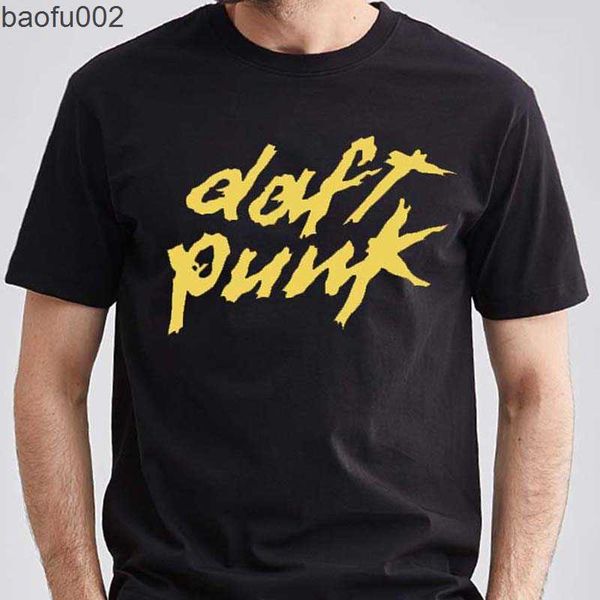 Erkek T-Shirt Daft Punk Baskılı Adam Tshirt Serin Elektronik Ev Müzik Streetwear Dans DJ Vintage Erkek Kısa Kollu Giyim Ropa Hombre W0224 Tops