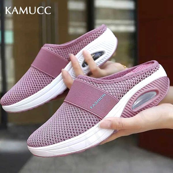 Sandalen 2022 Frauen Mode Keile Plattform Schuhe Weibliche Slides Hausschuhe Atmungsaktives Mesh Leichte Damen Schuhe Y2302